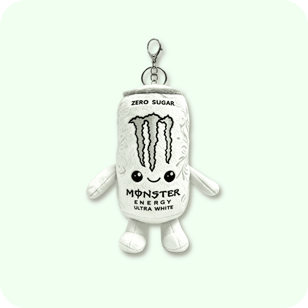 White Monster Plush Keychain White Monster Plush Keychain